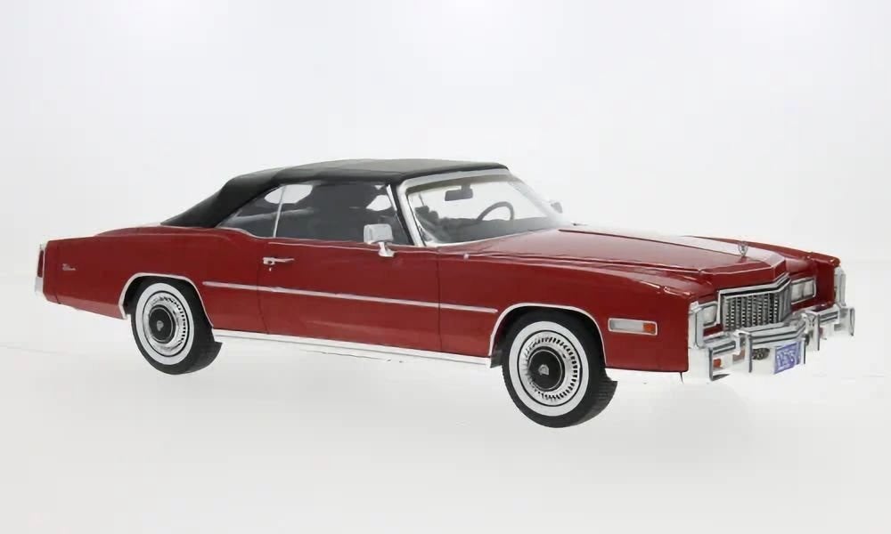 Cadillac Eldorado Convertible, rood, 1976, 1:18, Hobby en Vrije tijd, Modelauto's | 1:18, Overige merken, MCG, Auto, Nieuw