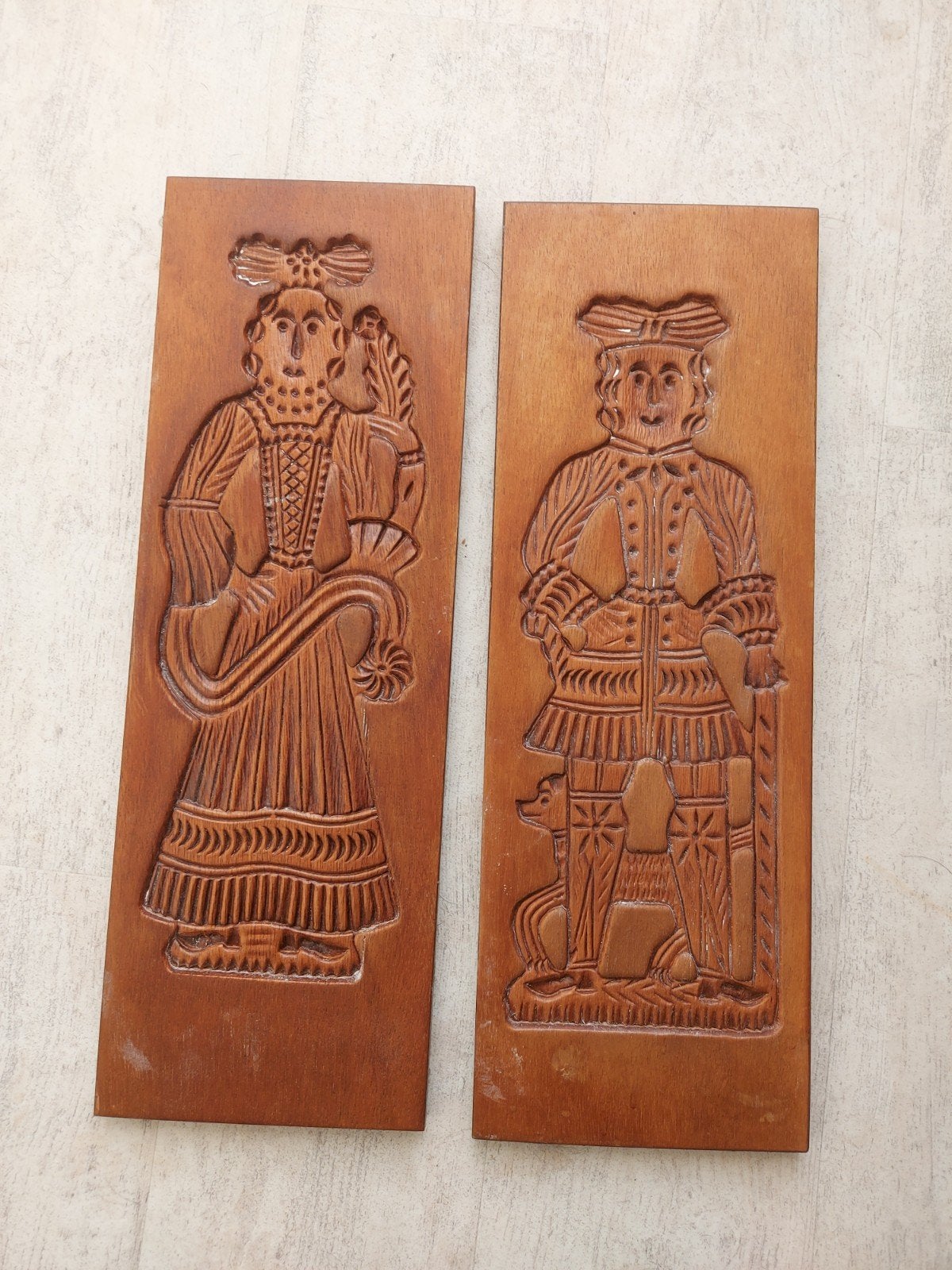 Antieke houten koekplanken - Man en Vrouw, Ophalen of Verzenden
