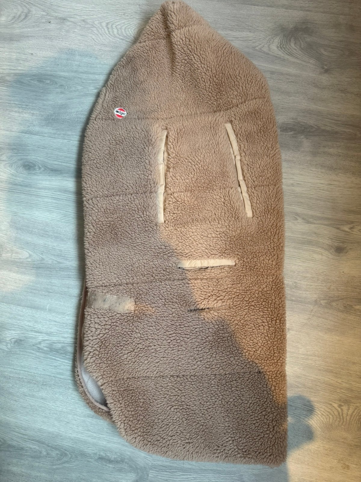 Lodger Omslagdoek/Wikkeldeken Teddy - Beige, Gebruikt, Lodger, Inclusief mutsje, Ophalen of Verzenden