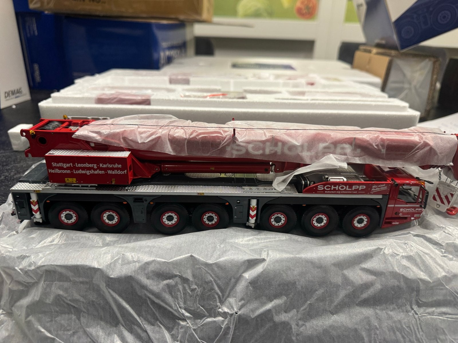 Tadano AC 7.450-1 Schopp kraanmodel 1:50 nieuw in doos, Ophalen, Nieuw, Hijskraan, Tractor of Landbouw, Overige merken