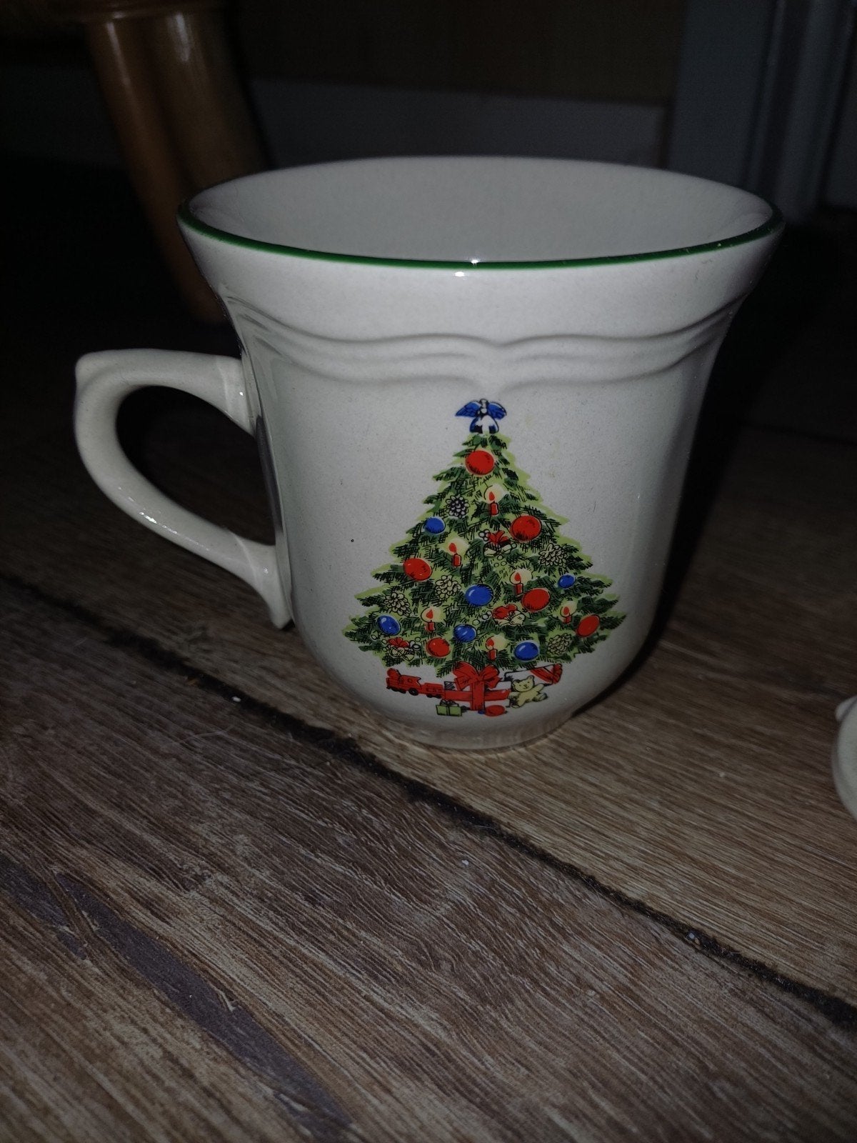 Kerstmokken en Kerstborden Set (8 stuks), Ophalen of Verzenden, Gebruikt, Keramiek, Mok