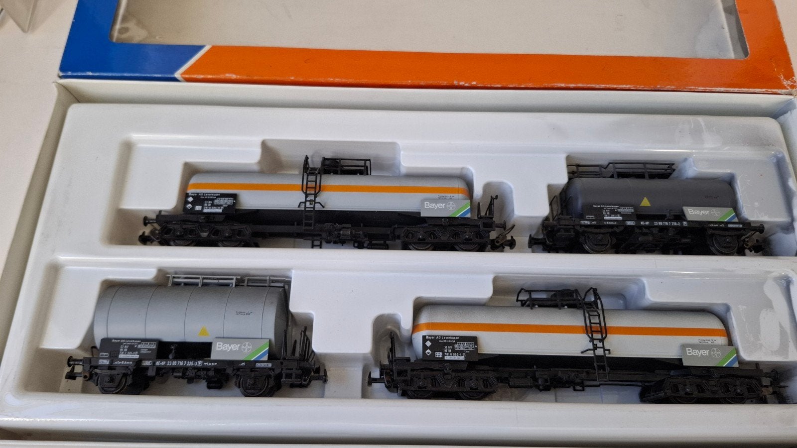 Roco 44041 set 4 ketelwagens Bayer DB, AC wielen, H0 Marklin, Ophalen of Verzenden, Gelijkstroom of Wisselstroom, Wagon, Roco