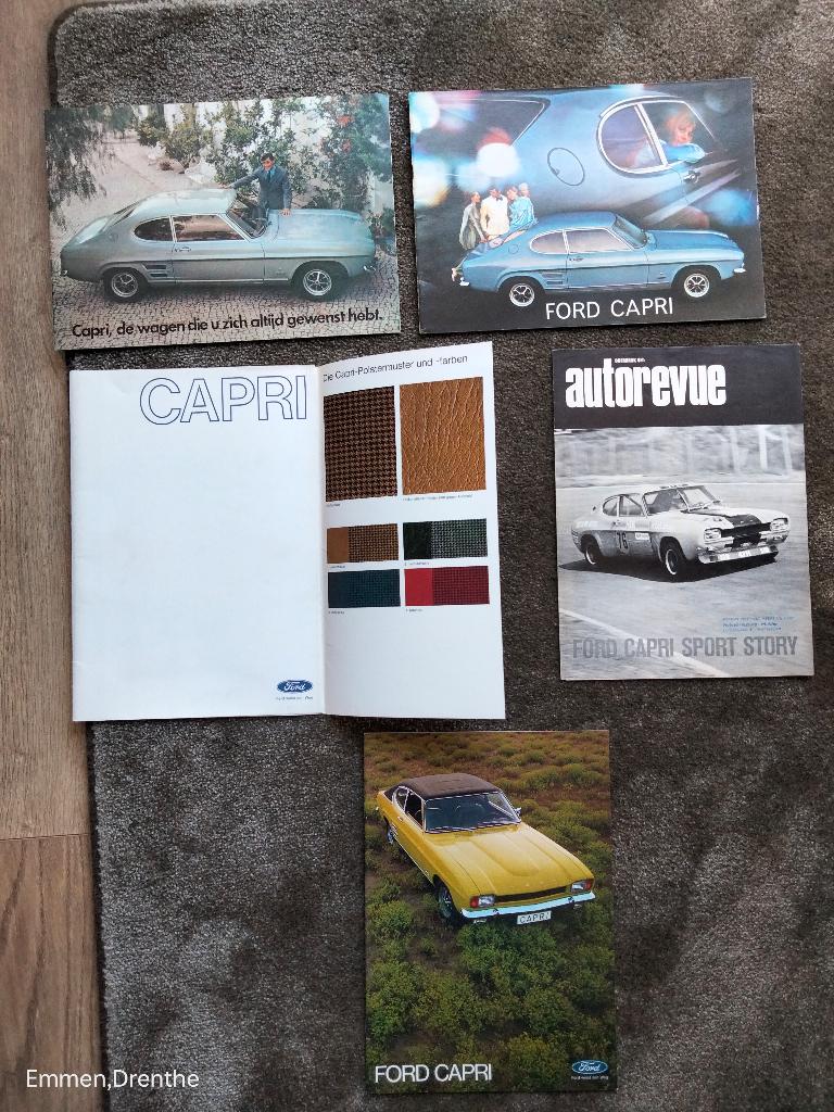 ford capri folders 4 stuks, Ophalen of Verzenden, Zo goed als nieuw, Ford