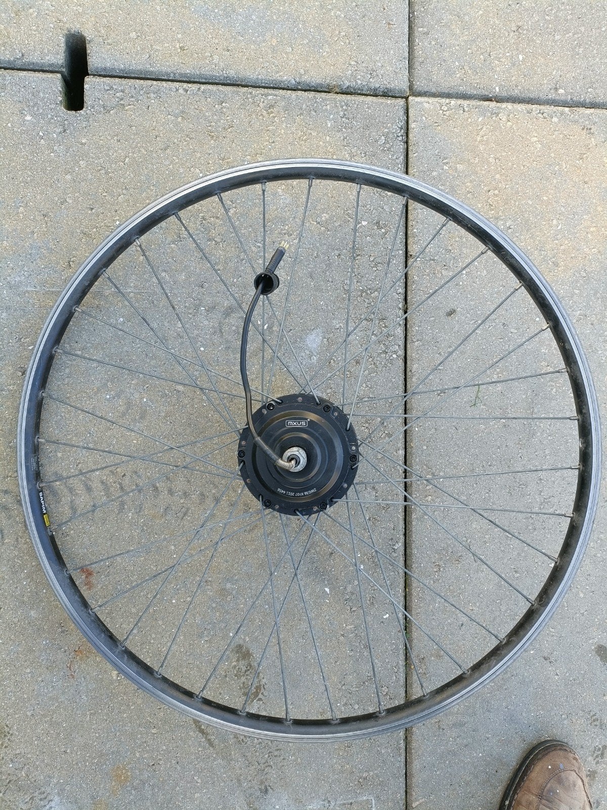 MXUS voorwiel motor 28 inch voor fiets,36 volt, Gebruikt, Aluminium, MXUS, Ophalen