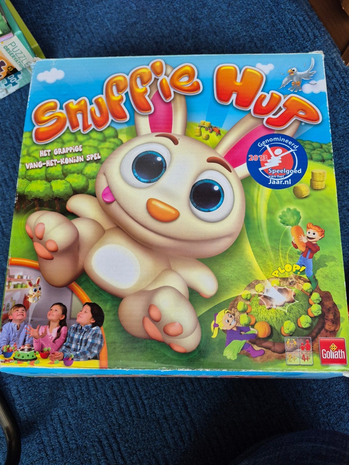 Snuffie Hup: Het grappige vang-het-konijn spel, Drie of vier spelers, Ophalen of Verzenden, Gebruikt, Goliath