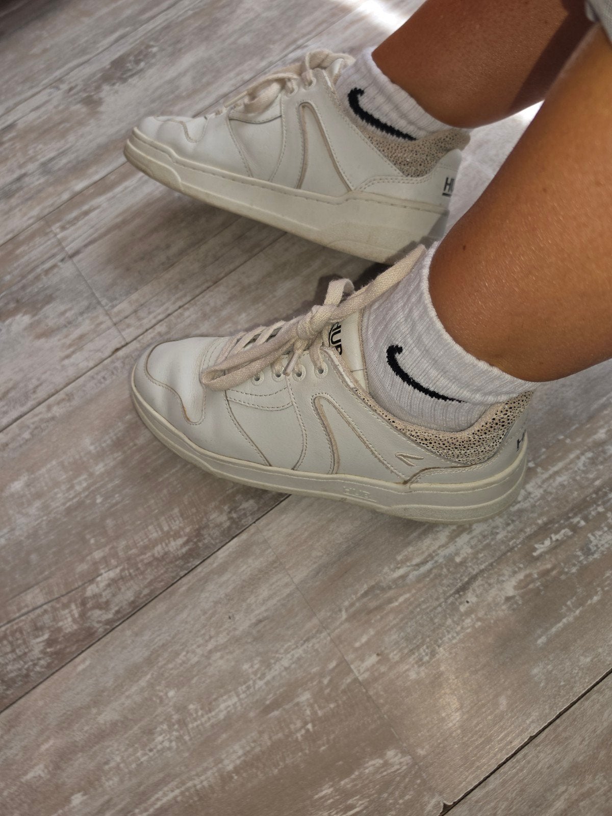 Hub dames witte sneakers met acht kant panterprint, Verzenden, Gebruikt