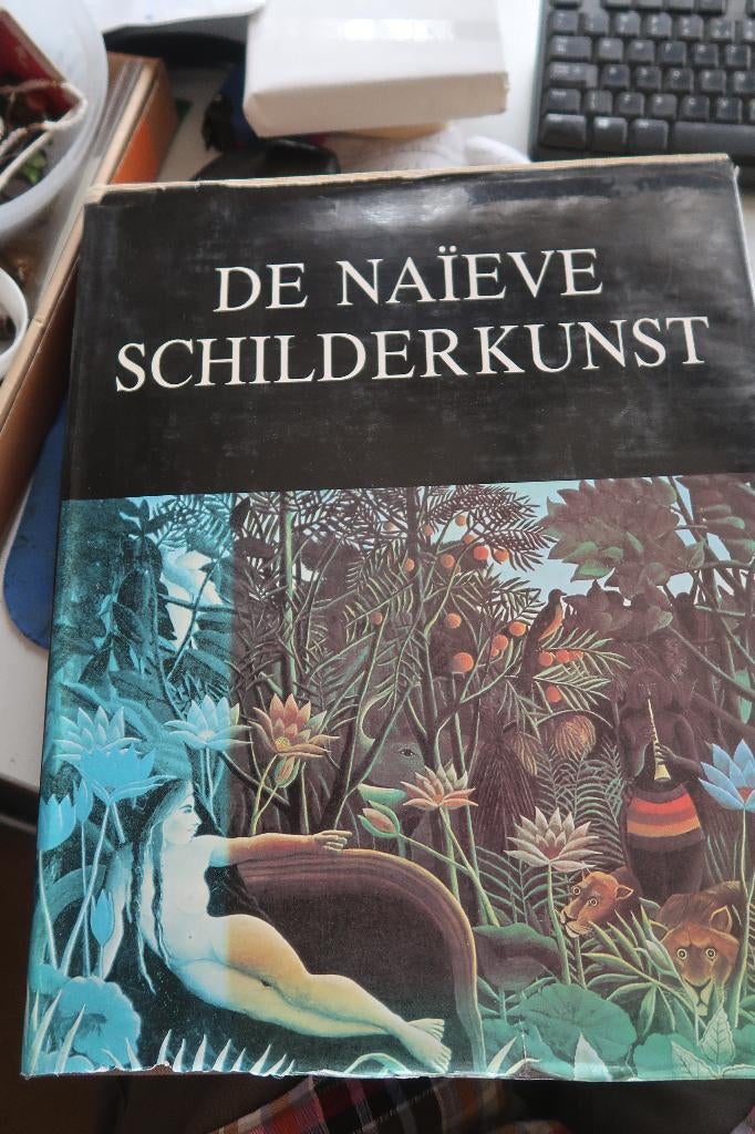 naïeve schilderkunst door W.Oorthuizen-1986,afm.42x34, Ophalen of Verzenden, Zo goed als nieuw, W.Oorthuizen, Schilder- en Tekenkunst