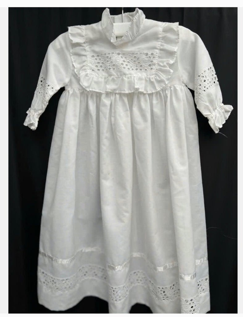 Oud Antieke vintage doopjurk broderie kant wit, Ophalen of Verzenden, Kinderen