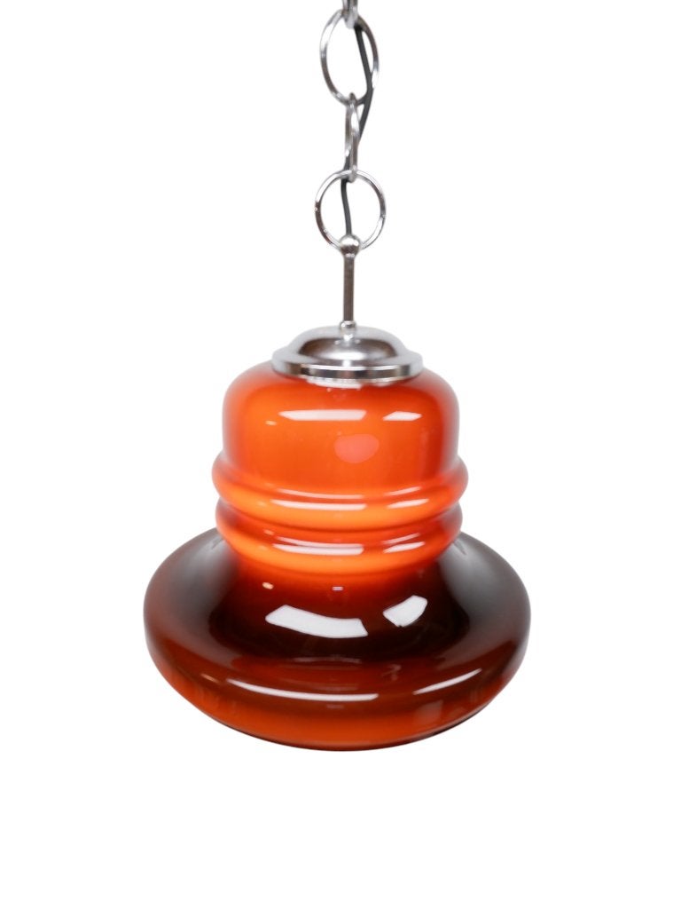 Honsel Leuchten glazen hanglamp, jaren 70, Gebruikt, Vintage, Rijksstraatweg 37 Wilp, Ophalen of Verzenden