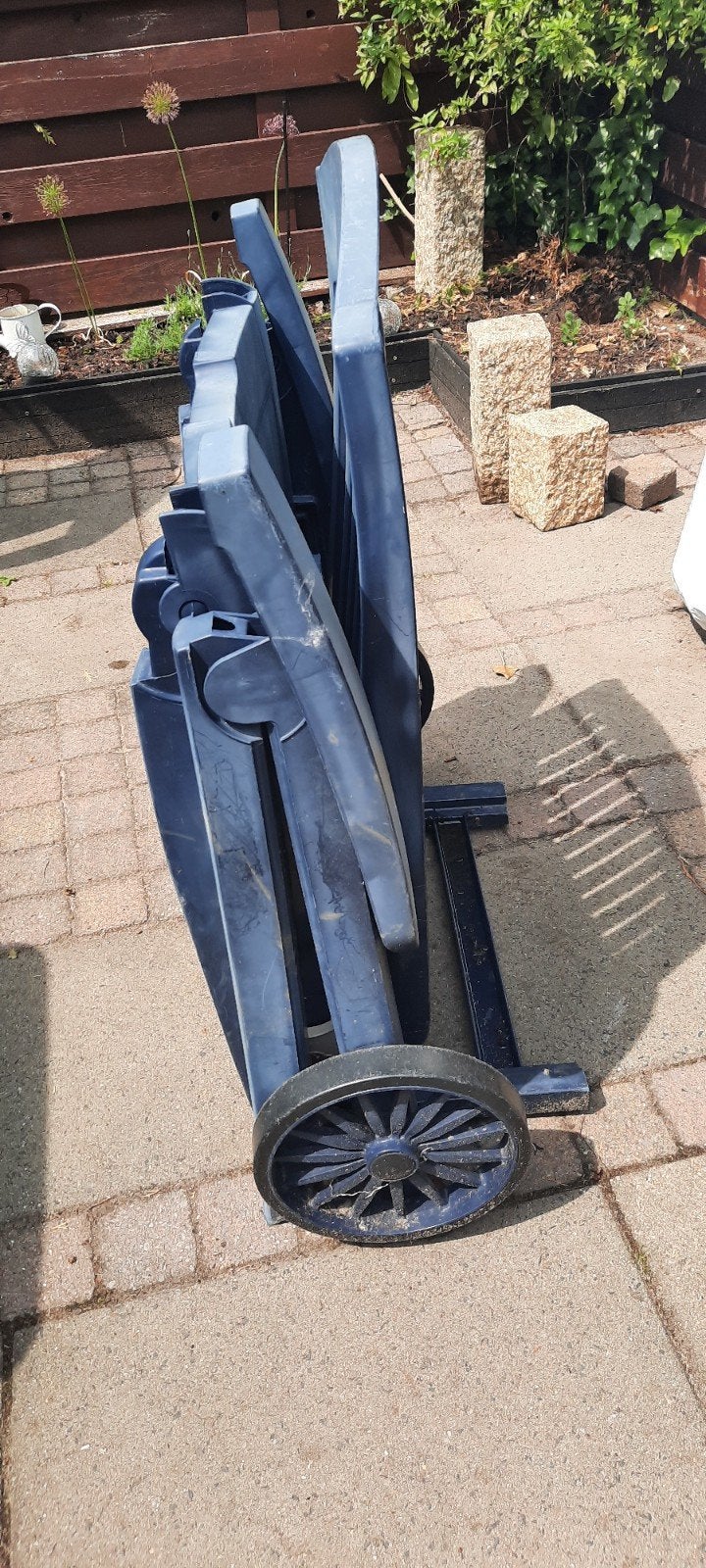 Hartman ligbed blauw - Verstelbaar en verrijdbaar, Tuin en Terras, Ophalen, Gebruikt, Kunststof, Verstelbaar