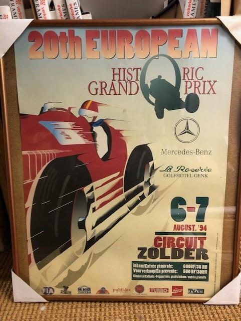 Poster Historic Grand Prix Zolder 6-7 aug 1994 . maat 63 x 4, Rechthoekig Staand, Met lijst, Ophalen of Verzenden, Zo goed als nieuw