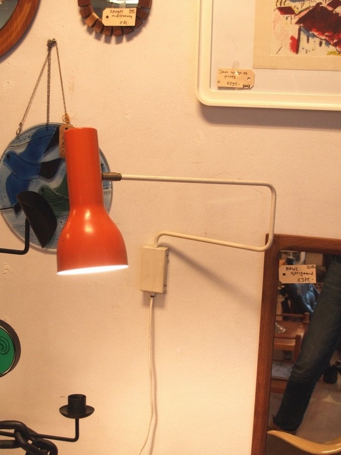 Sixties paperclip vintage design wall lamp Hala Zeist, Gebruikt, -, -, Ophalen of Verzenden