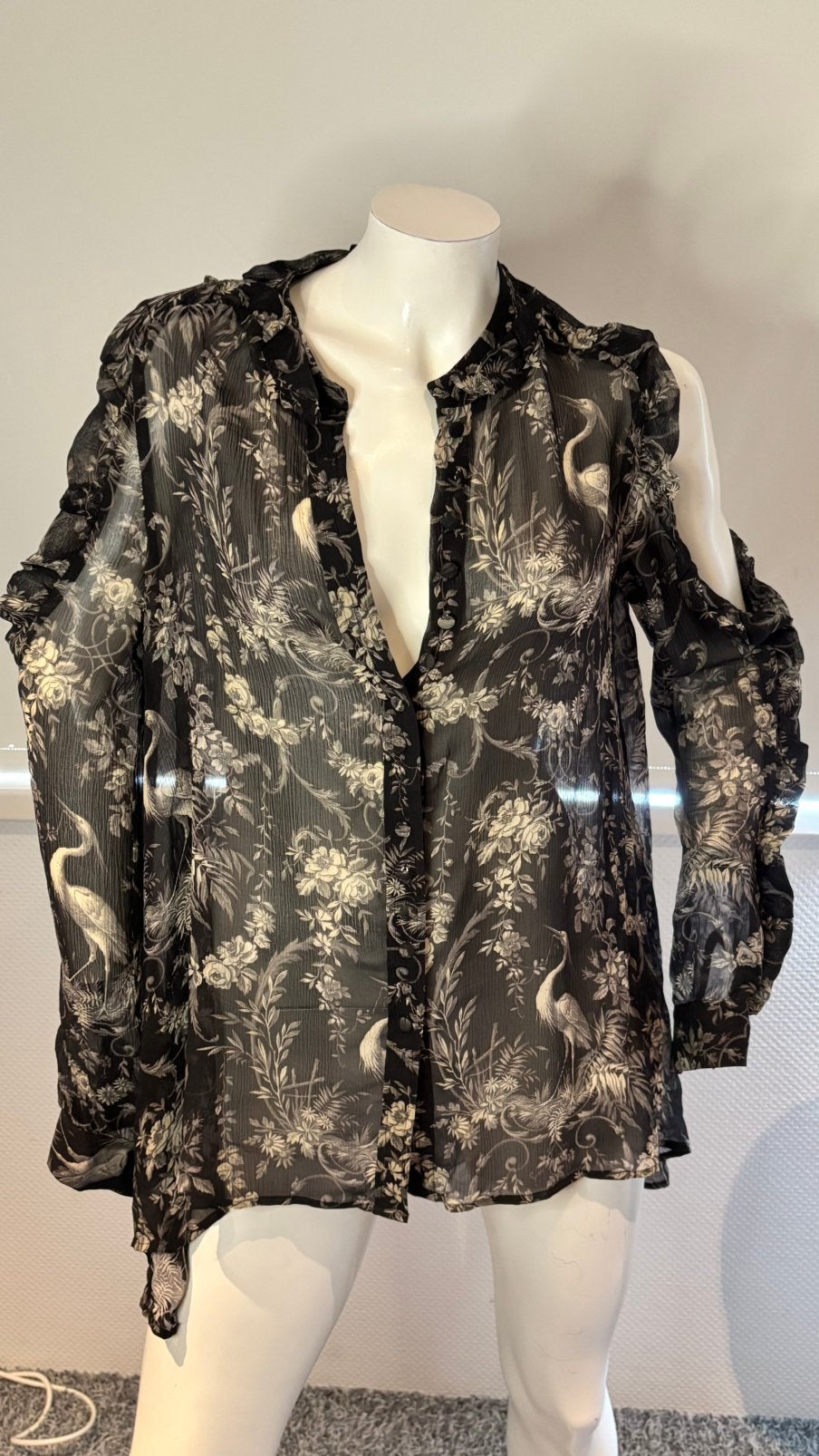 The kooples zijde blouse maat 3  L, Maat 38/40 (M), ., Zwart, Ophalen of Verzenden