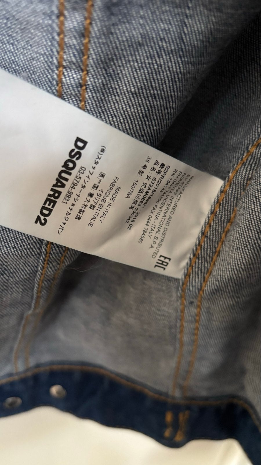 Dsquared2 vrouwen spijkerjack maat 36, Ophalen of Verzenden, Zo goed als nieuw, Maat 36 (S), Blauw