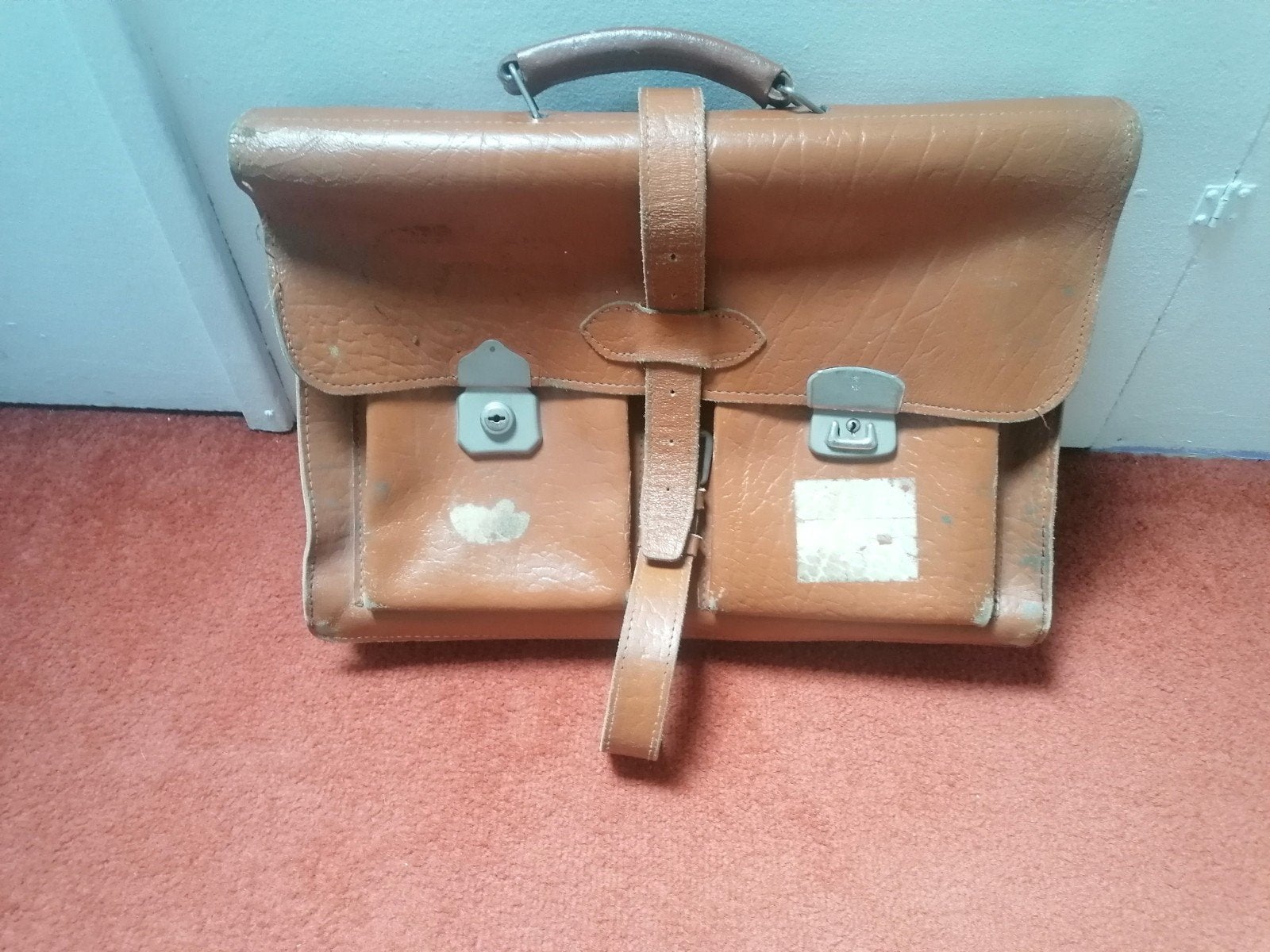 Vintage Leren Aktetas - Gebruikt, Sieraden, Tassen en Uiterlijk, Ophalen, Gebruikt, Bruin, Aktetas of Boekentas
