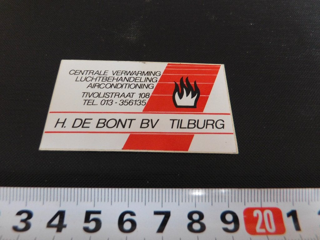 sticker 707 tilburg h de bont bv cv luchtbehandeling airco *, Ophalen, Zo goed als nieuw