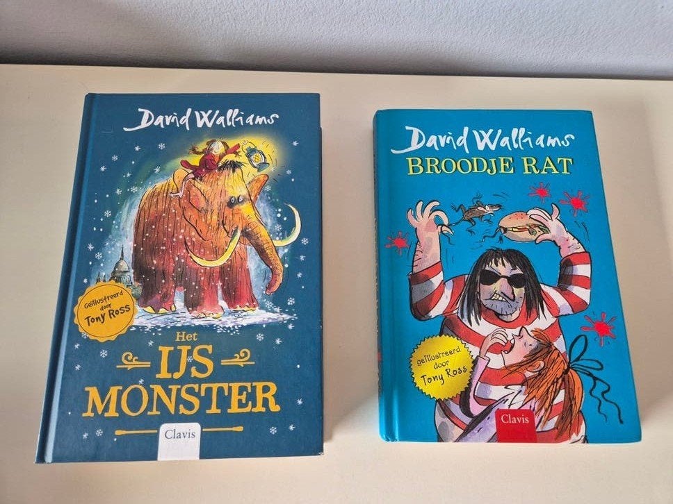 2 boeken: Broodje Rat en Het IJsmonster David Walliams, Ophalen, Gelezen, David Walliams, Fictie