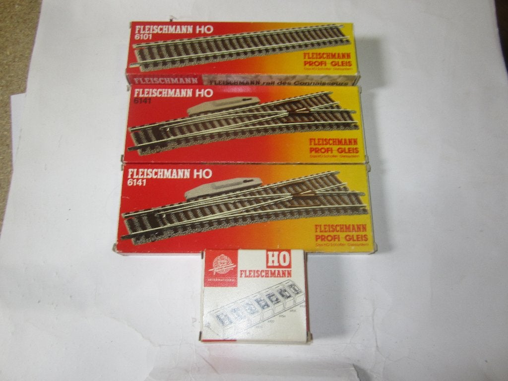 fleischmann Ho elektrische wisselstraat 6141/6101/6920, Gebruikt, Gelijkstroom, Fleischmann, Rails
