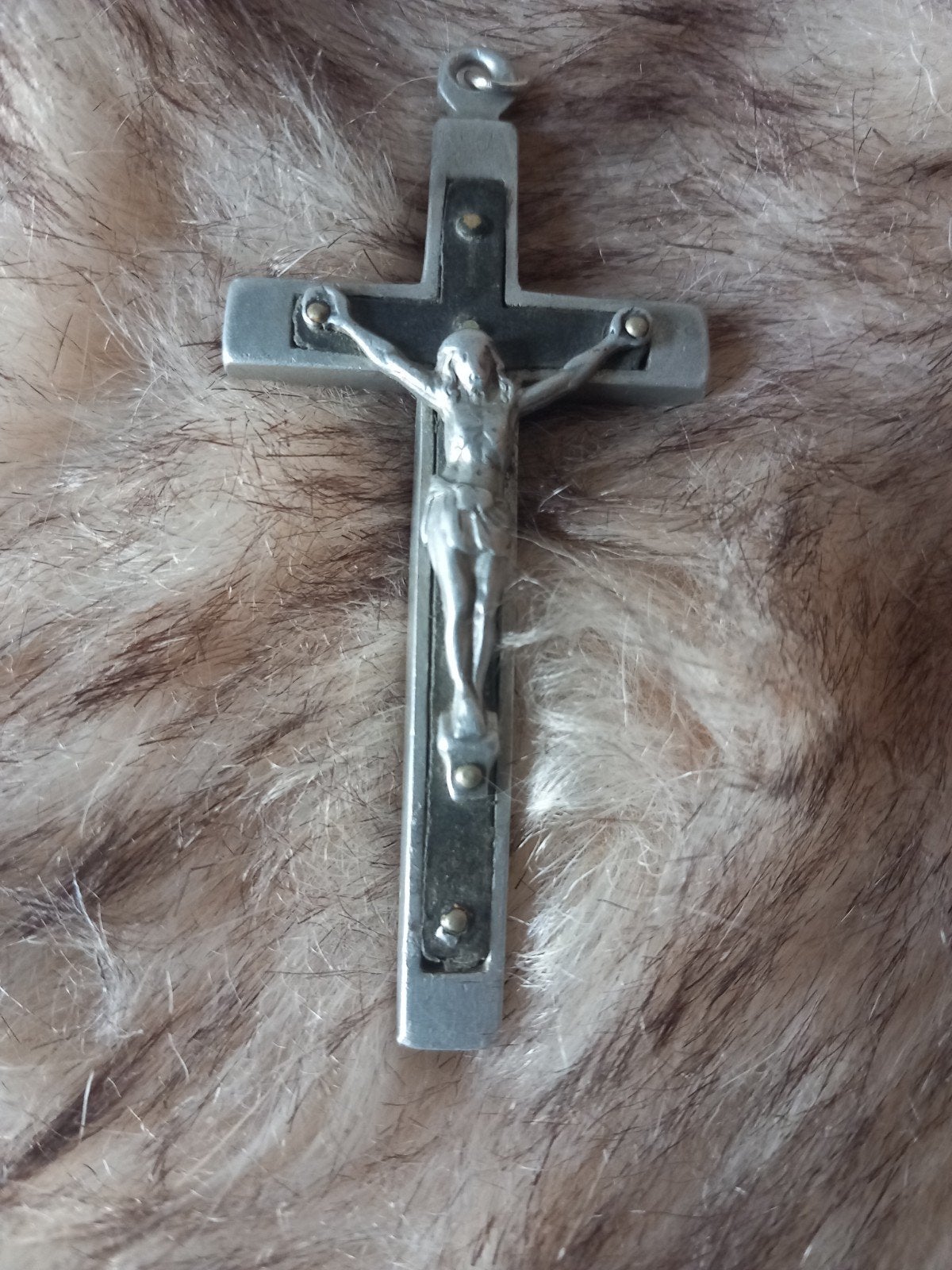 Antiek Kruisbeeld - Christus aan het Kruis - 8 cm hoog, Verzamelen, Ophalen of Verzenden, Gebruikt, Beeld(je), Christendom | Katholiek