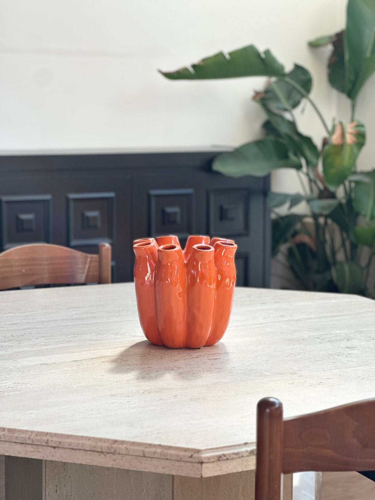 Oranje tulpenvaas door Daan Kromhout, Ophalen of Verzenden, Handgemaakt