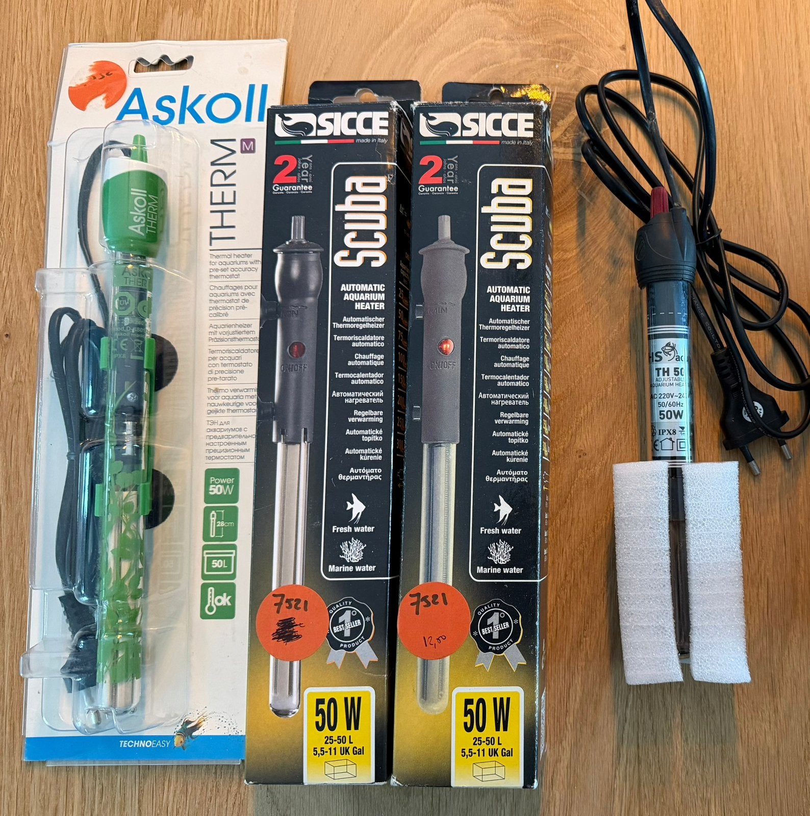 Aquarium heaters 50W  €10 p/s nieuw, Dieren en Toebehoren, Ophalen of Verzenden, Nieuw, Verlichting of Verwarming