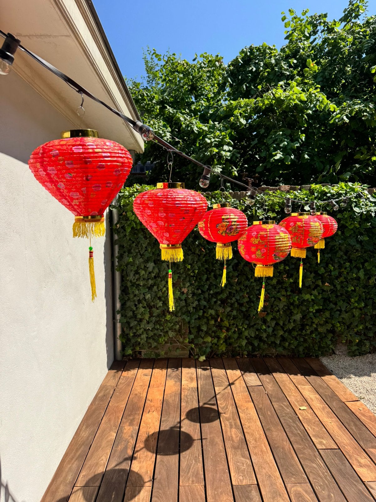 Kleurrijke Chinese lampionnen 6 stuks, Ophalen of Verzenden, Zo goed als nieuw, Versiering, Overige