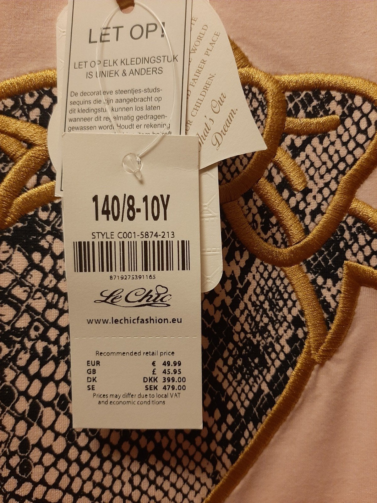 LE CHIC Jurk maat 140 nieuw!!!!, Ophalen of Verzenden, Nieuw, Meisje, Jurk of Rok