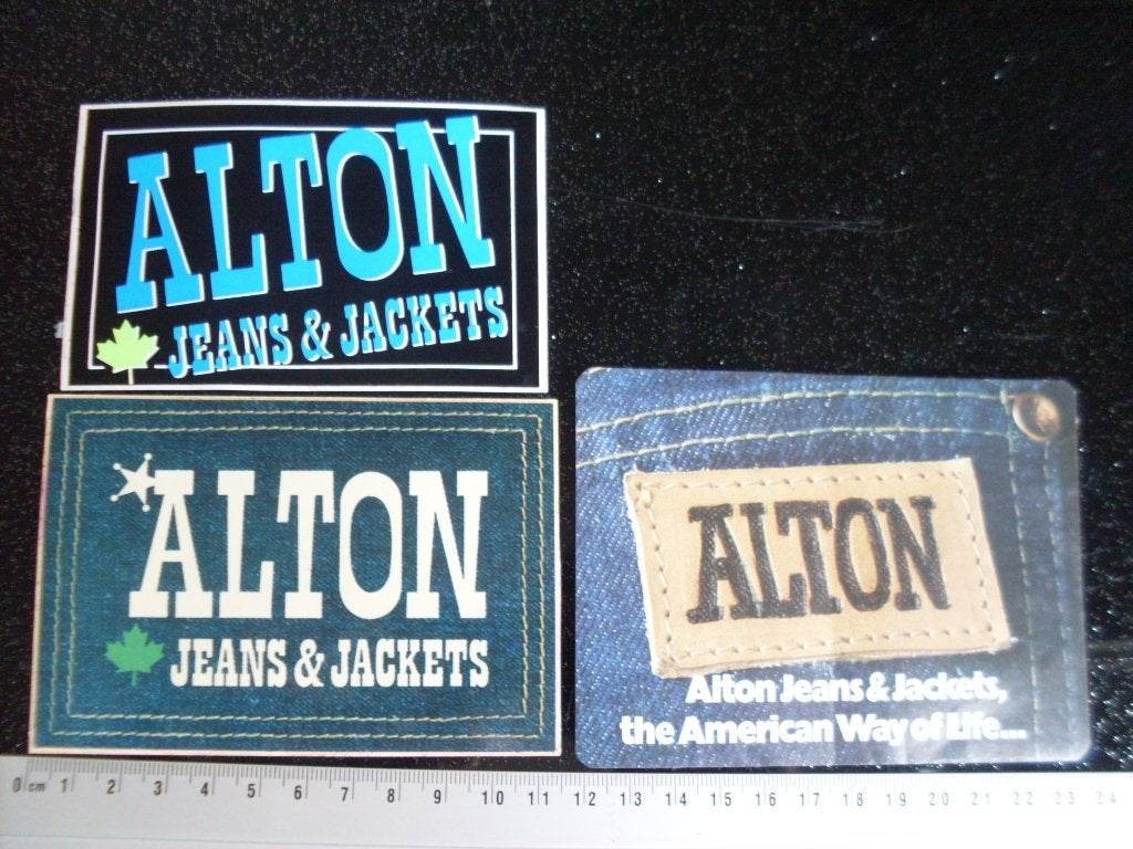 3x sticker alton jeans & jackets logo american way of life, Verzenden, Zo goed als nieuw, Merk
