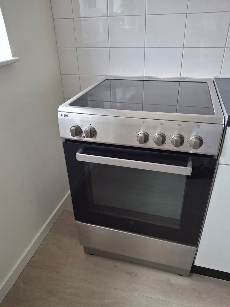 Etna Vrijstaand Keramisch Fornuis met Oven, Gebruikt, Hete lucht, 60 cm of meer, Keramisch