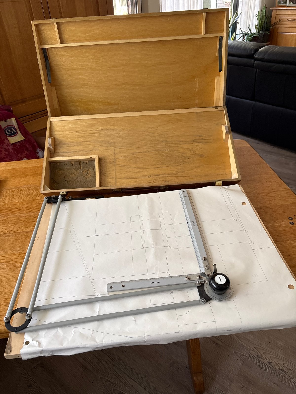Vintage Tekentafel met Nestler Tekenmachine in Koffer, Ophalen, Gebruikt, Minder dan 130 cm