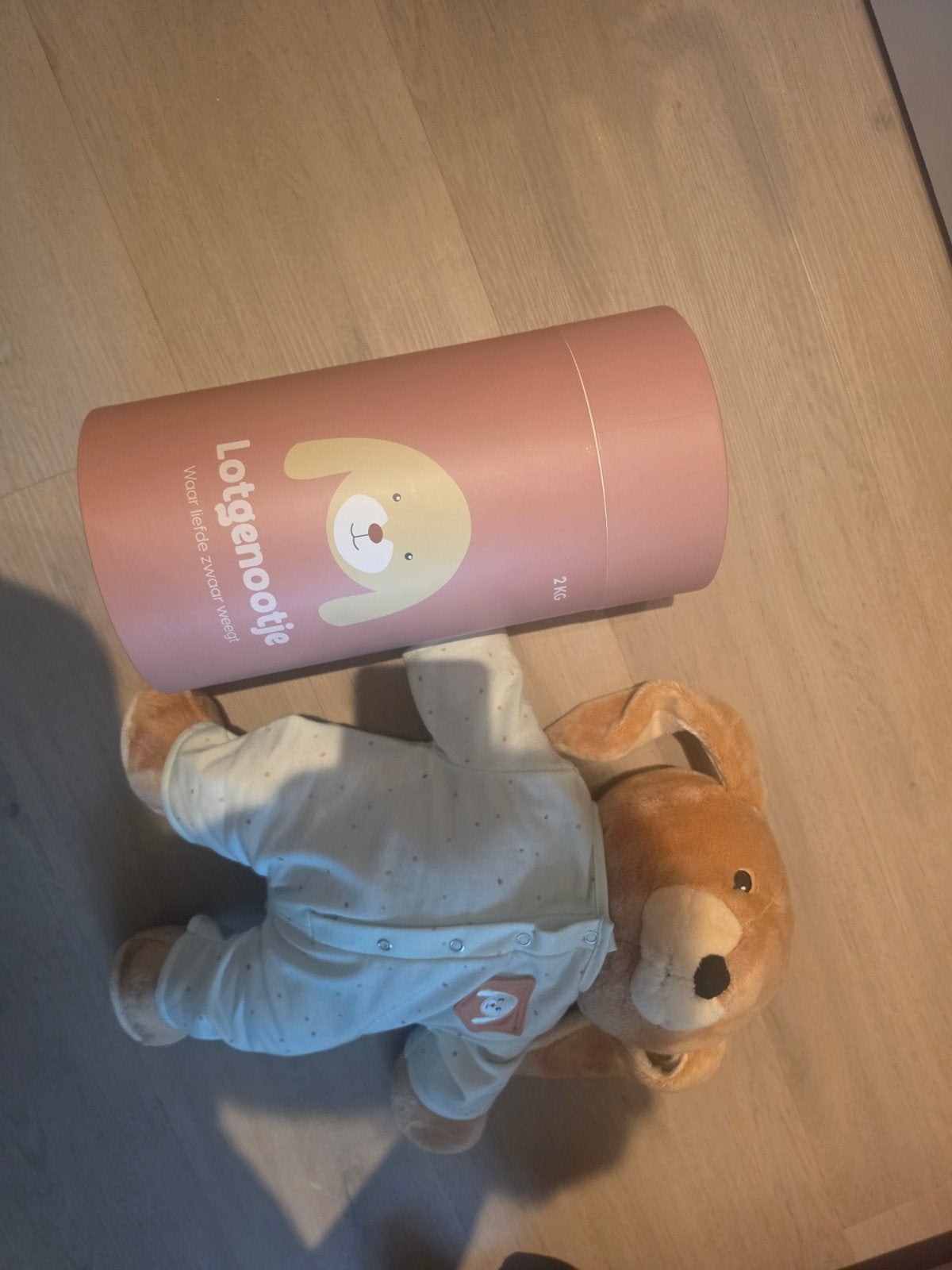 Lotgenootje knuffel konijn met slaappakje, Overige merken, Konijn, Ophalen of Verzenden, Zo goed als nieuw