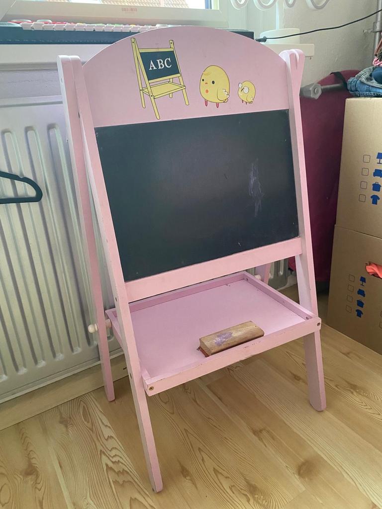 Krijtbord roze gebruikt, Ophalen, Gebruikt, Krijtbord