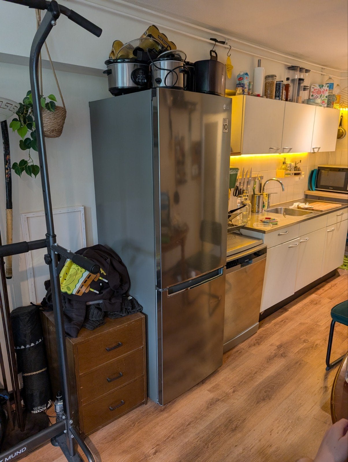 LG stille koelkast GBB61PZGCN1, Witgoed en Apparatuur, Koelkasten en IJskasten, Ophalen, Gebruikt, 200 liter of meer, Met aparte vriezer