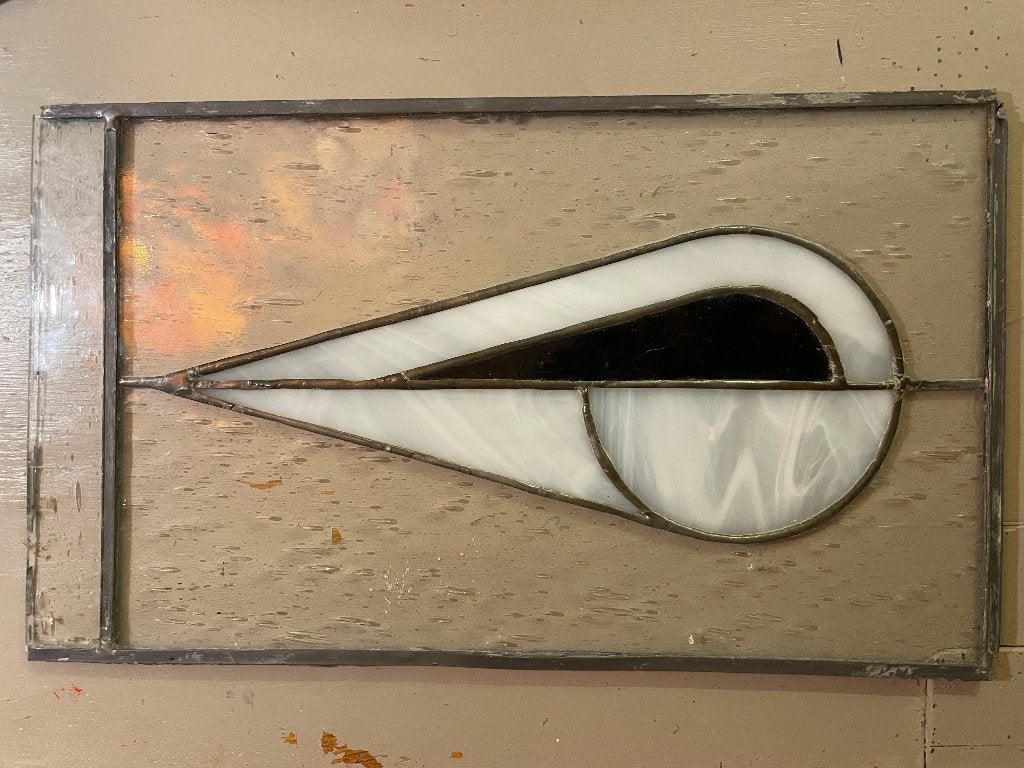 Vintage retro glas in lood raam Tiffany mid century modern, Doe-het-zelf en Verbouw, Glas en Ramen, Gevelraam of Ruit, Gebruikt
