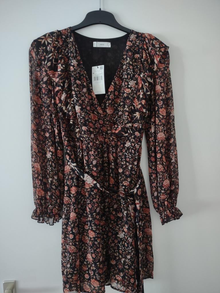 Mango jurkje bloemenprint maat M, Maat 38/40 (M), Zwart, Nieuw, Ophalen of Verzenden