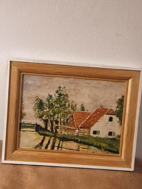 Huis te Rivier gezicht op bruggetje Hardersbrug Klaas Littel, Ophalen