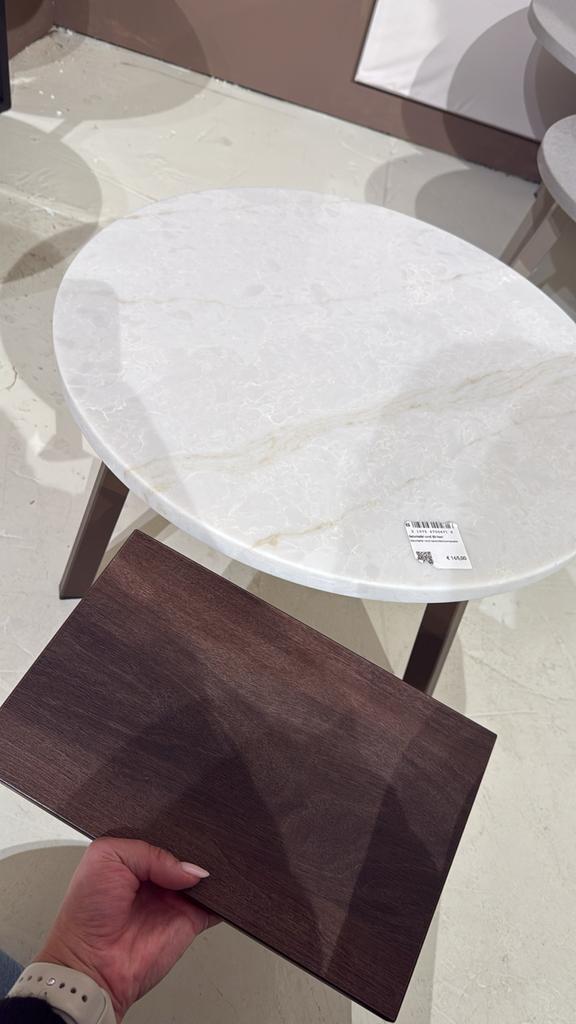 Marmeren bijzettafel Loods 5 - Ø50cm, 40cm hoog, Ophalen, Minder dan 55 cm, Rond, Zo goed als nieuw