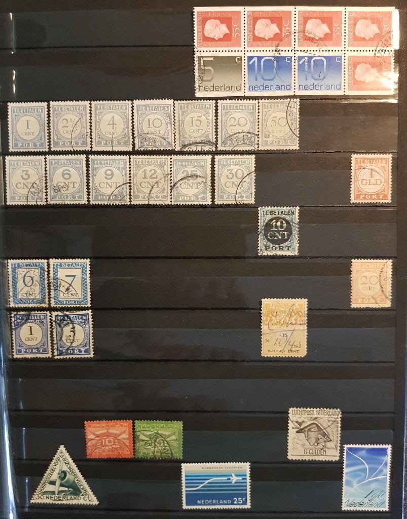 Postzegels NL: Luchtpost-, Port- en Dienstzegels + Koloniën, Postzegels en Munten, Ophalen of Verzenden, Na 1940, Gestempeld