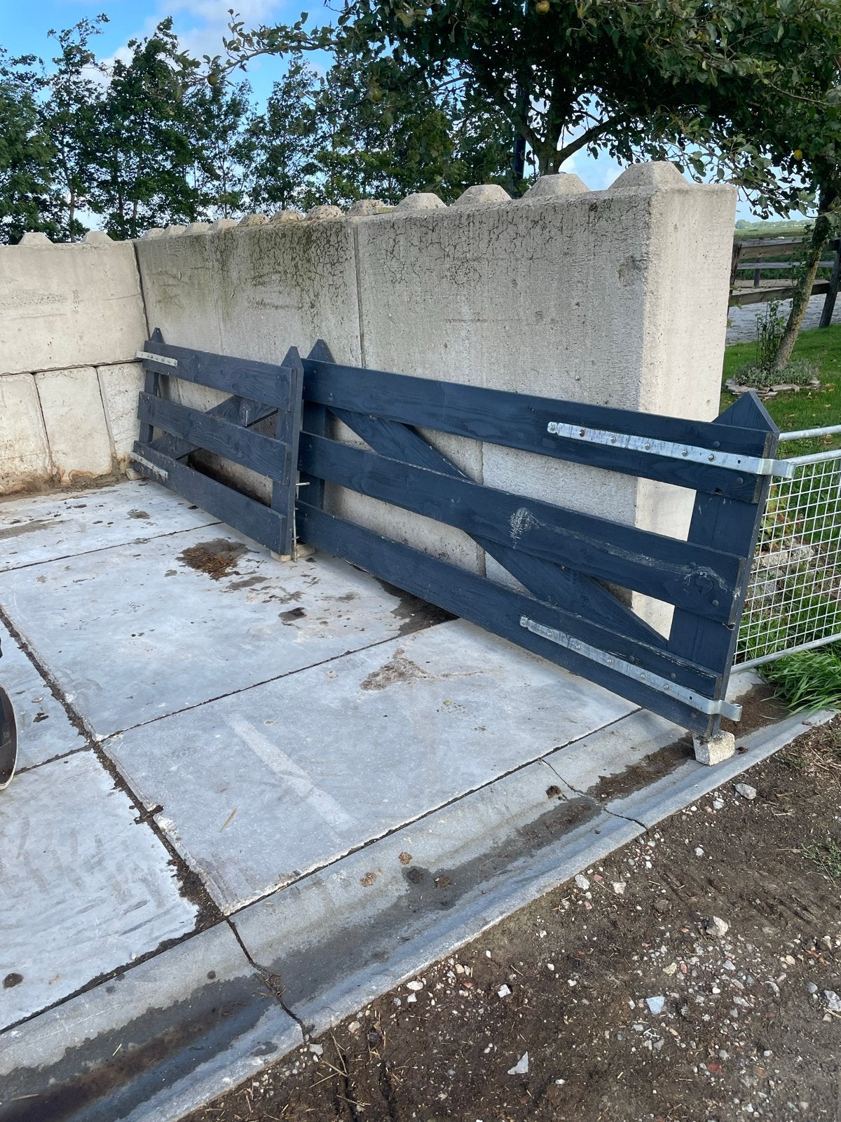 Houten tuinpoort, houten hek, Tuin en Terras, Tuinhekken en Hekwerk, Ophalen, Met poort, Gebruikt, Tuinhek
