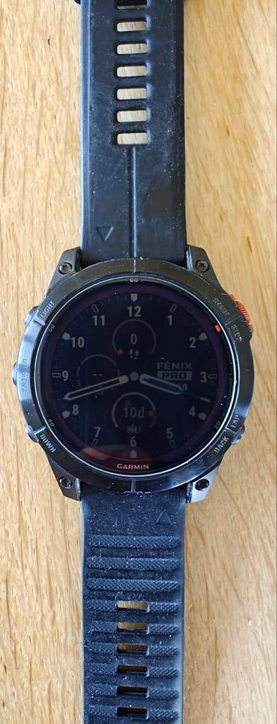 Garmin Fenix 7 Pro Solar Multisport GPS Smartwatch, Zwart, Garmin, Ophalen of Verzenden, Zo goed als nieuw