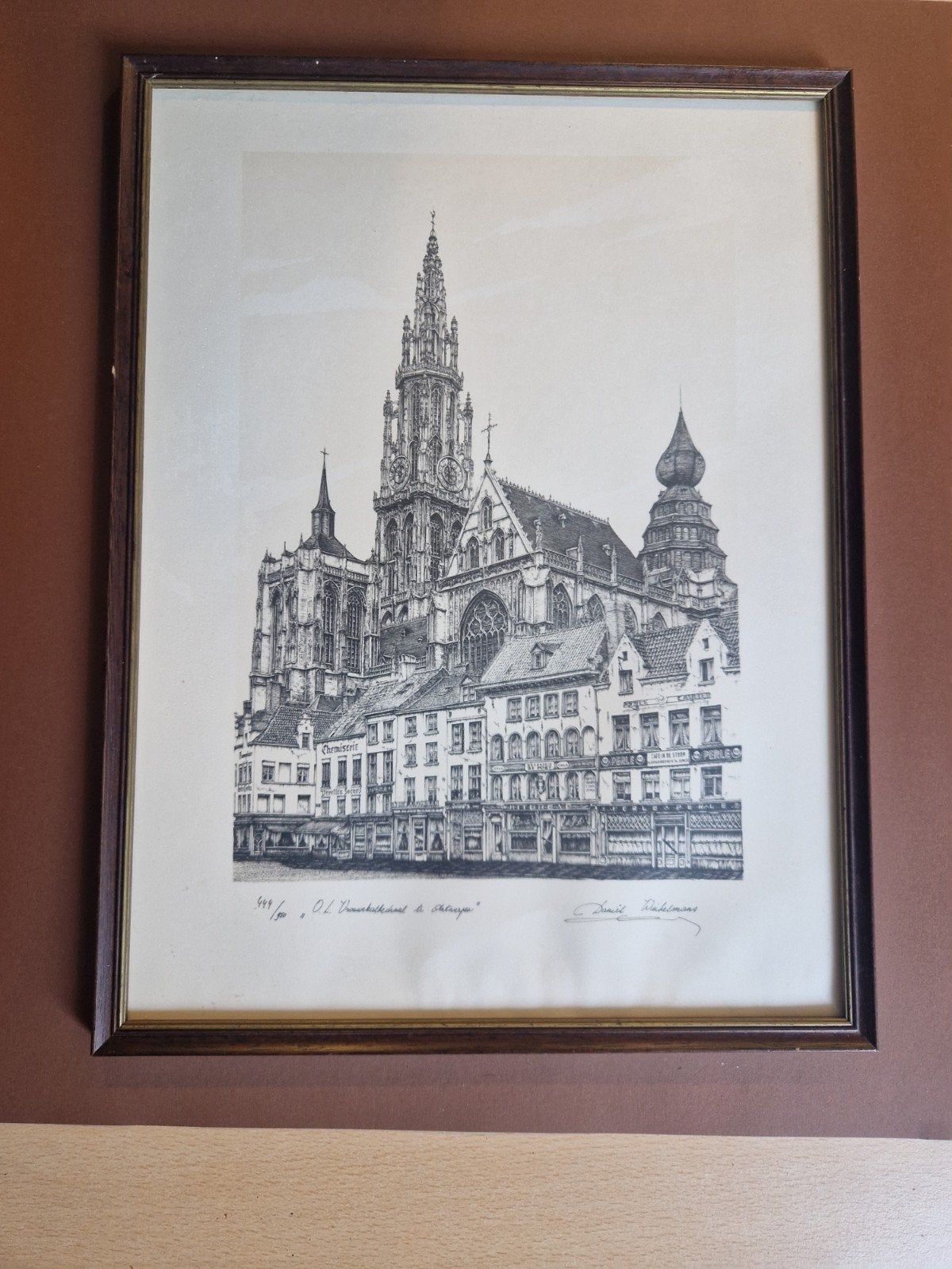 Daniël Winkelmans, gelimiteerde Litho. 444/950, Antiek en Kunst, Kunst | Etsen en Gravures, Ophalen, Stadsgezicht, Gesigneerd