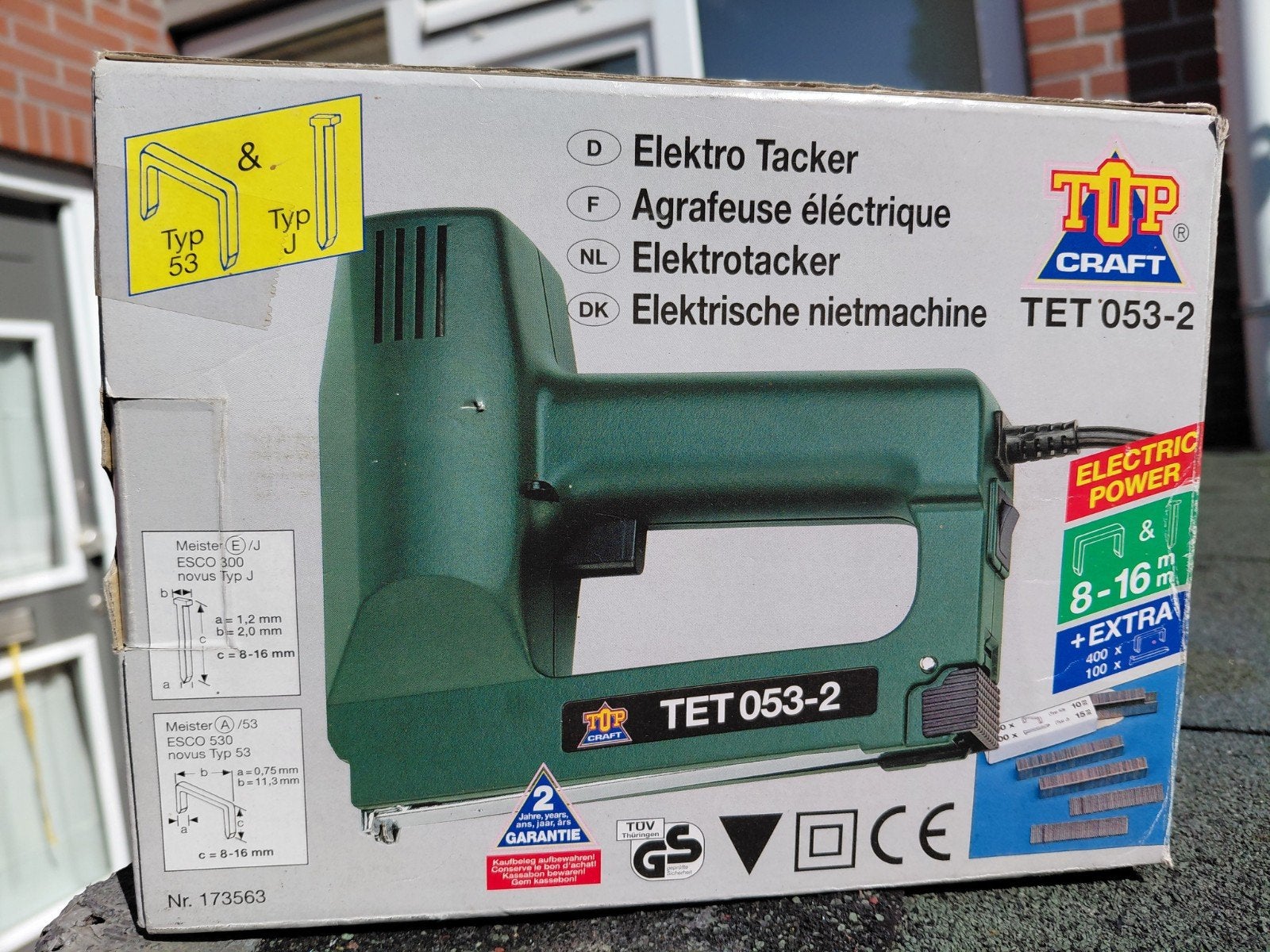 electrische tacker, Ophalen