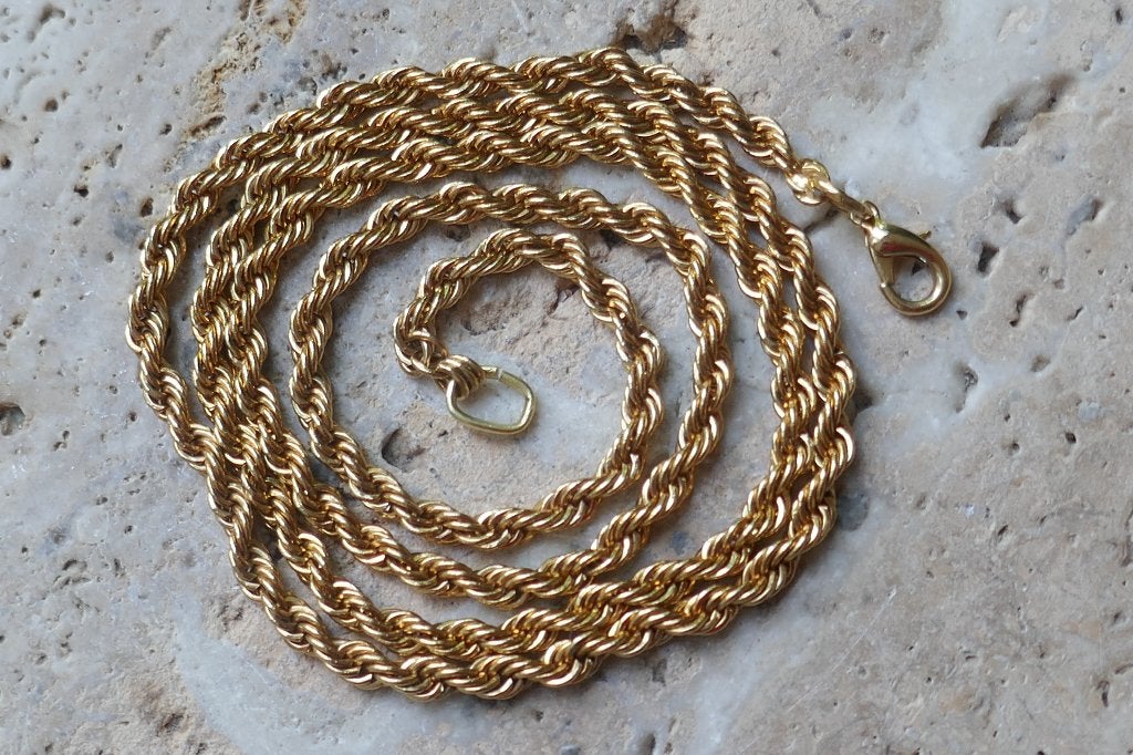 Lange goud kleurige rope ketting, Overige materialen, Verzenden, Zo goed als nieuw, Goud