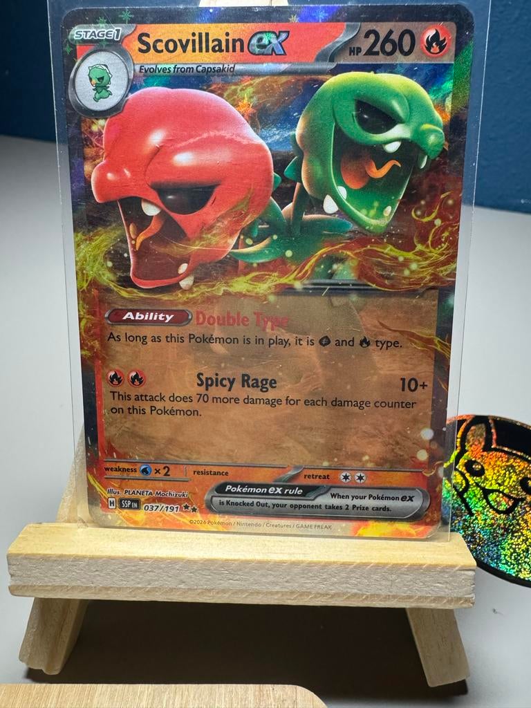 Pokemon kaart: Scovillain EX - 037/191, Ophalen of Verzenden, Zo goed als nieuw, Losse kaart, Foil