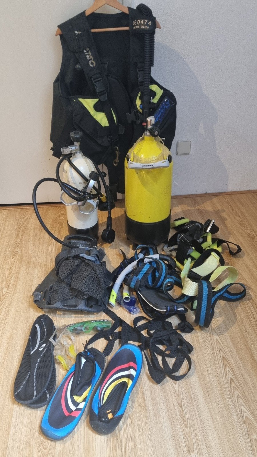 Duikset, vrijwel compleet, Watersport en Boten, Duiken, Ophalen, Gebruikt, Duikfles