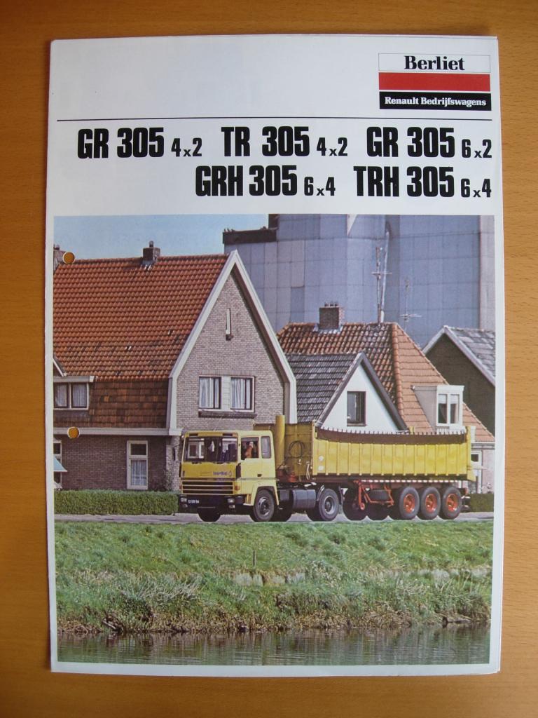 Berliet GR GRH TR TRH 305 Brochure 1980, Berliet, Ophalen of Verzenden, Zo goed als nieuw, Overige merken