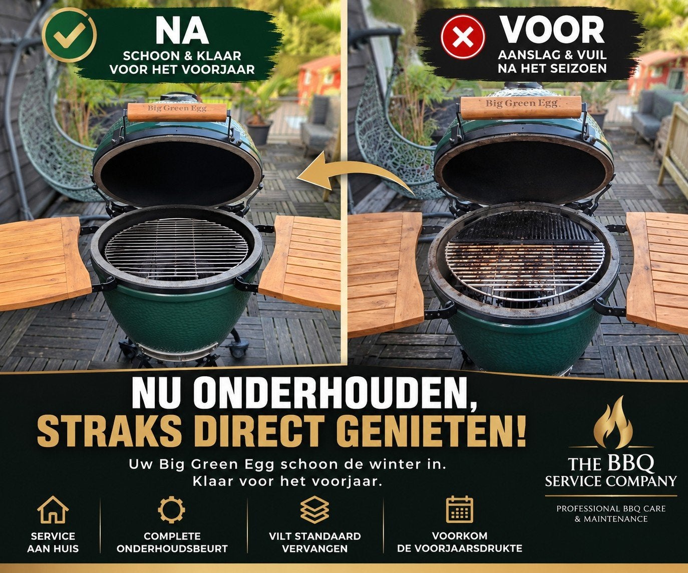 Big Green Egg onderhoud! Nu winterklaar, straks genieten!, Ophalen of Verzenden, Nieuw, Big Green Egg (origineel)