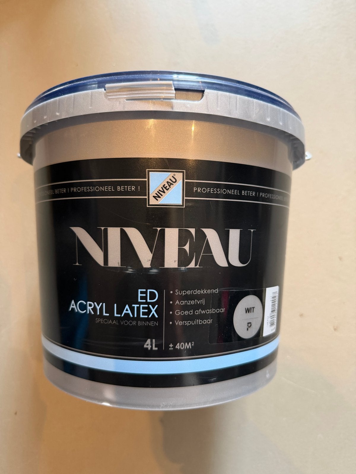 4 liter Niveau Acryl Latex Verf RAL 9010 - Ongebruikt, Ophalen, Nieuw, Overige typen