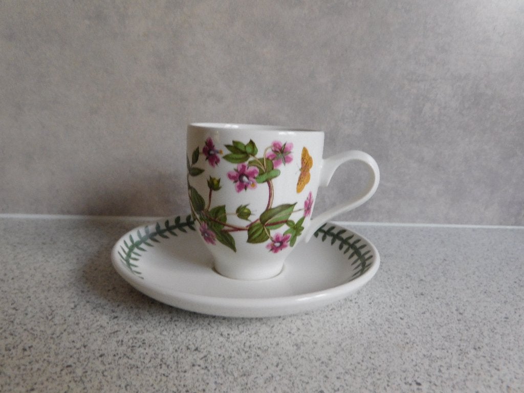 Espresso kop en schotel Botanic Garden Portmeirion, Overige merken, Ophalen of Verzenden, Zo goed als nieuw, Overige stijlen