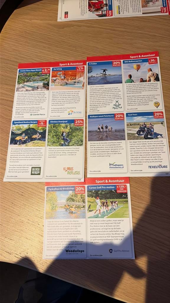 Sport en avontuur kortingsvoucher, Tickets en Kaartjes, Eén persoon, Kortingsbon